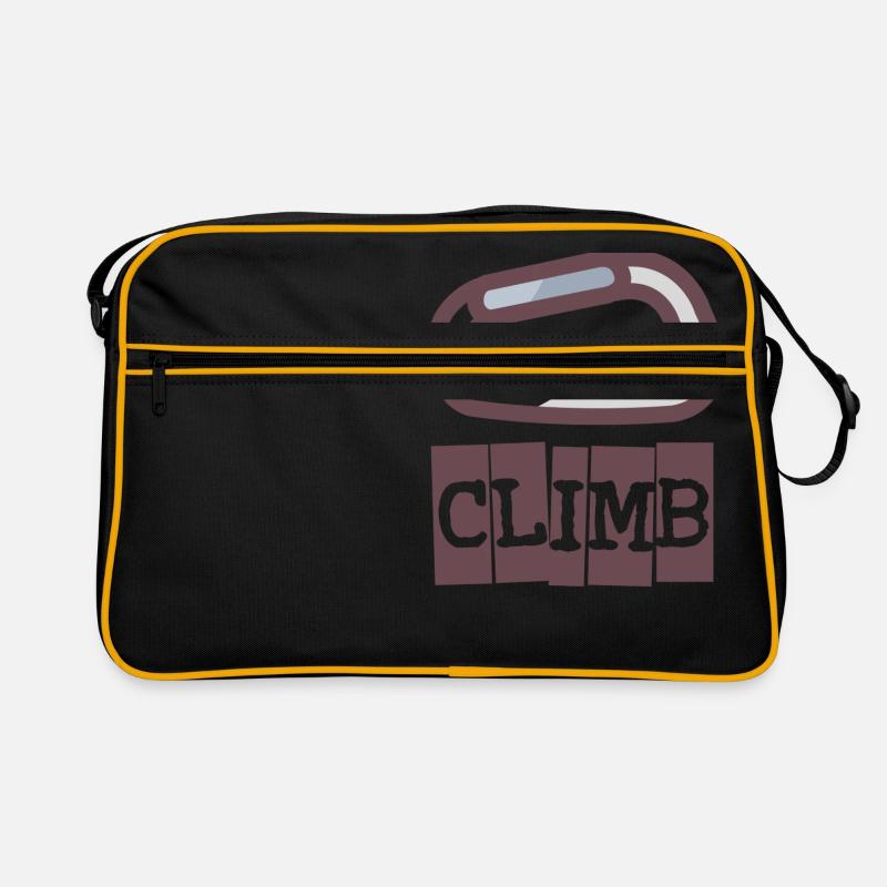climb - Gift for climbers Bouldering climbing - Retro Bag - black/gold