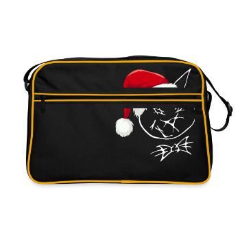 Beliebtes Weihnachtsdesign 2024 dezent - Retro Tasche - Schwarz/Gold - Vorne