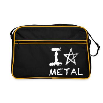 I Penta Metal - Logo White - Retro Bag - black/gold - Front
