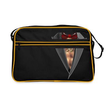 Tuxedo Brust 50 - Retro Tasche - Schwarz/Gold - Vorne