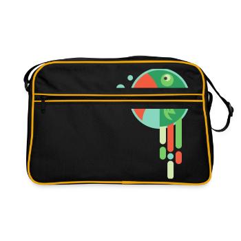 COLORFUL PARROT - Funny cartoon bird gift - Retro Bag - black/gold - Front