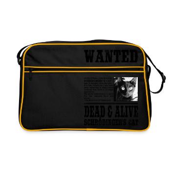 schrödinger's cat wanted black - Retro Bag - black/gold - Front