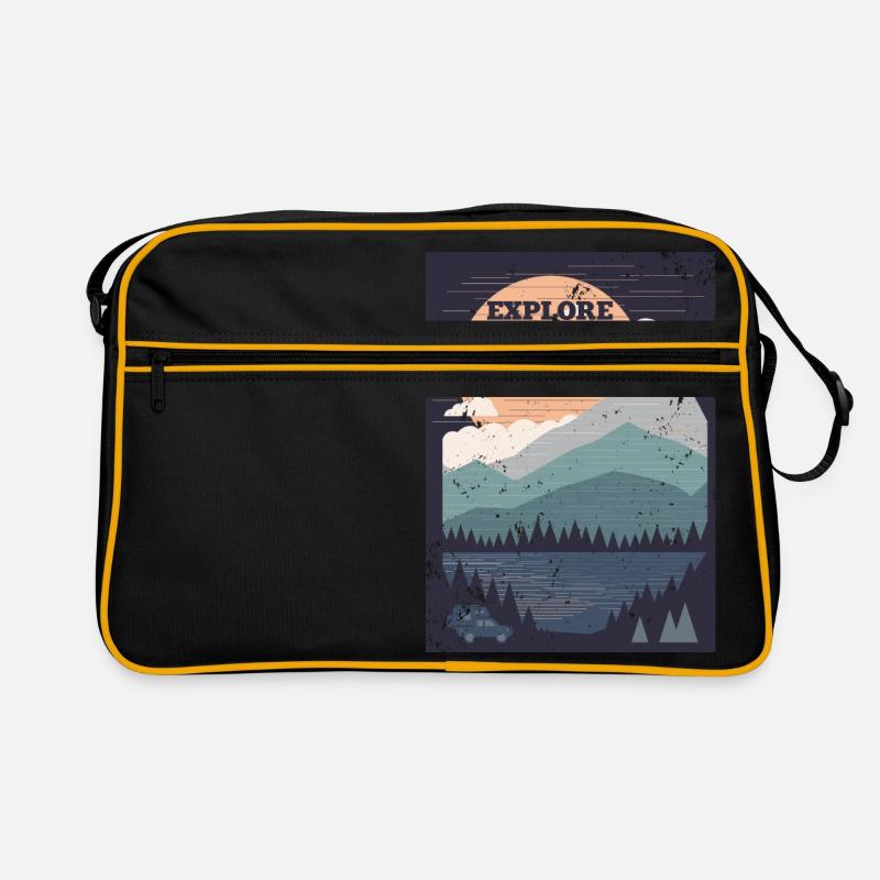 Ein Schritt auf einmal - Retro Tasche - Schwarz/Gold