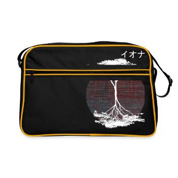 Japanischer Baum - Retro Tasche - Schwarz/Gold - Vorne