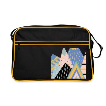 Nimm mich mit auf den Berg - Retro Tasche - Schwarz/Gold - Vorne