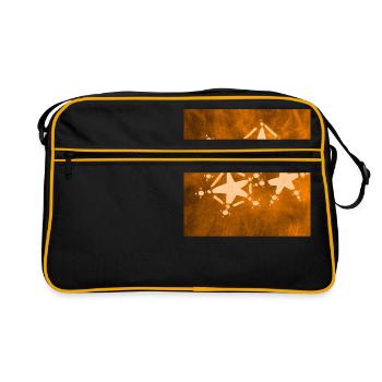4 STERNE ORANGE - Retro Tasche - Schwarz/Gold - Vorne