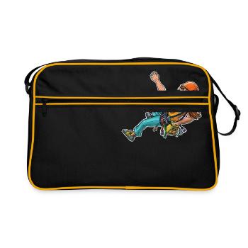 Female rock climber ( Female sport climber ) 2 - Retro Bag - black/gold - Front