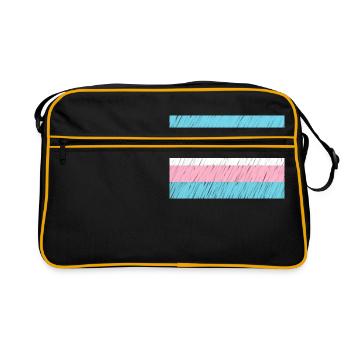 Trans Flag Pattern Transparent - Retro Tasche - Schwarz/Gold - Vorne