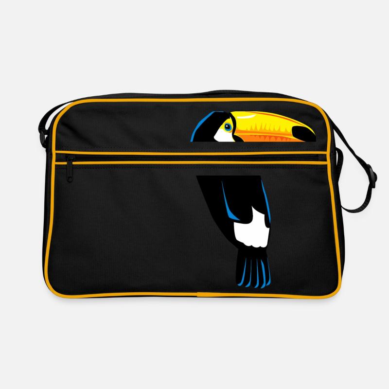 Tukan Vogel Exotisch - Tucan Design Exotic - Retro Tasche - Schwarz/Gold