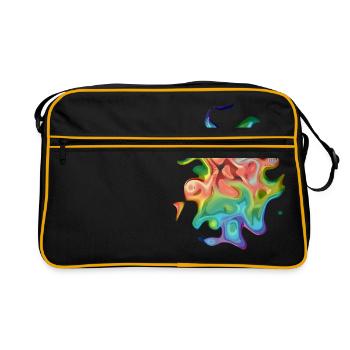 Oeuf psychédélique # 2 - Sac Retro - noir/or - Devant
