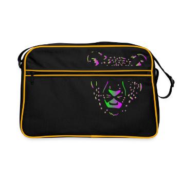 Guépard grand chat Afrique - Sac Retro - noir/or - Devant