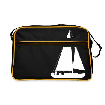 Sailing sailboat sailing ship water sports - Retro Bag - black/gold - Front