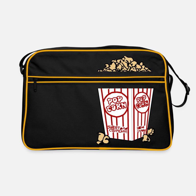 Popcorn-Becher - Retro Tasche - Schwarz/Gold