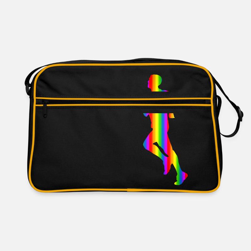 Bunter Läufer Regenbogen Retro Tasche