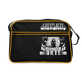 Lostplaces- Jäger vergessener Orte - Retro Tasche - Schwarz/Gold - Vorne
