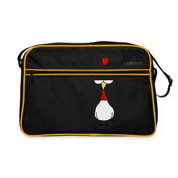 Heisse Henne - Retro Tasche - Schwarz/Gold - Vorne