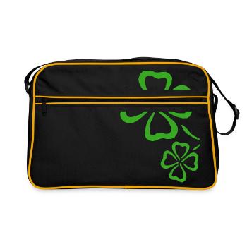 trèfle chance trèfle à quatre feuilles chance clover23 - Sac Retro - noir/or - Devant