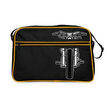Moto / moto 03_schwarz blanc - Sac Retro - noir/or - Devant