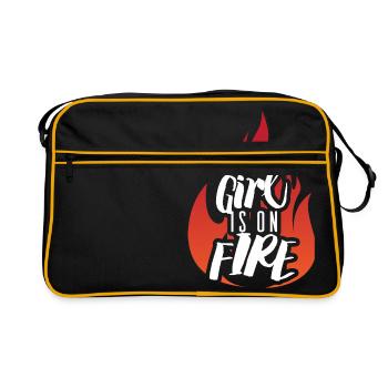 This Girl is on Fire T-Shirt - Sac Retro - noir/or - Devant