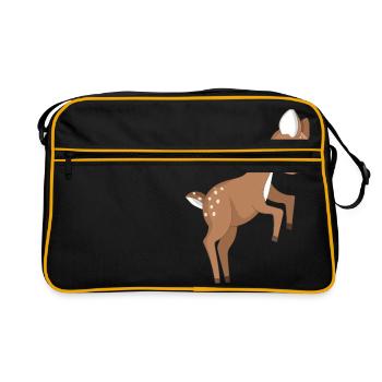 Chevreuil bébé animal - Sac Retro - noir/or - Devant