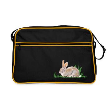 Lapin, lapin, printemps - Sac Retro - noir/or - Devant