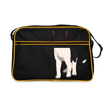 Cat Black and White - Retro Bag - black/gold - Front