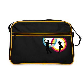 danseurs de couple dansent - Sac Retro - noir/or - Devant