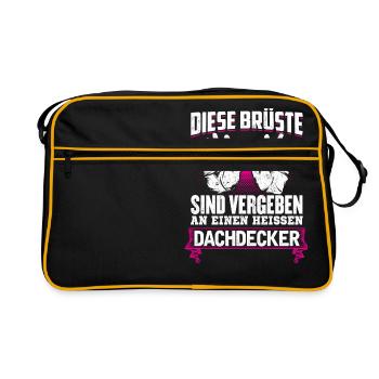 DACHDECKER - Brüste - Retro Tasche - Schwarz/Gold - Vorne