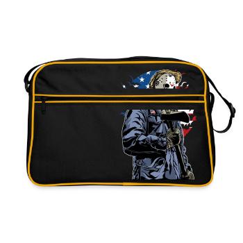 HORREUR KILLER - motif cadeau Halloween américain - Sac Retro - noir/or - Devant