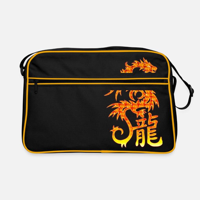 Dragon de Feu avec les caractères chinois Sac Retro