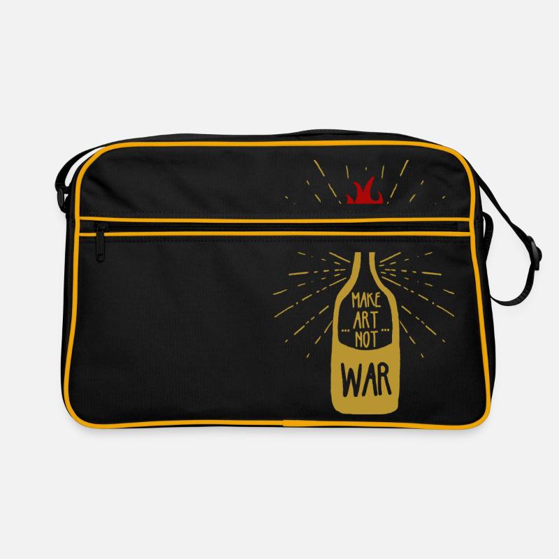Mach Kunst, nicht Krieg Retro Tasche