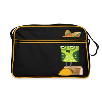 Taco lovers Give me love and a taco - Retro Bag - black/gold - Front