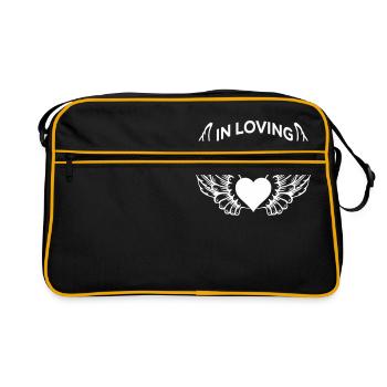 RIP mourning gift funeral love heart - Retro Bag - black/gold - Front