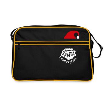 Noël Dear Santa I can explain idée cadeau - Sac Retro - noir/or - Devant