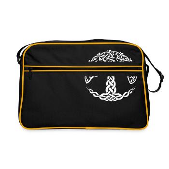 Keltische Symbole Lebensbaum - Geschenkidee - Retro Tasche - Schwarz/Gold - Vorne