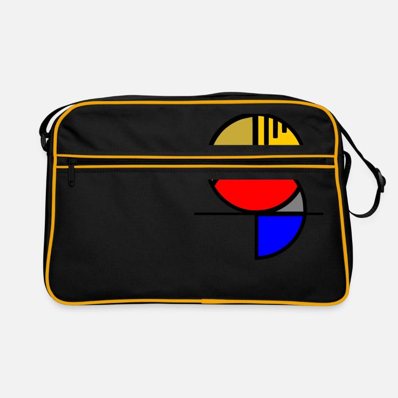 Abstrakter Papagei - Retro Tasche - Schwarz/Gold
