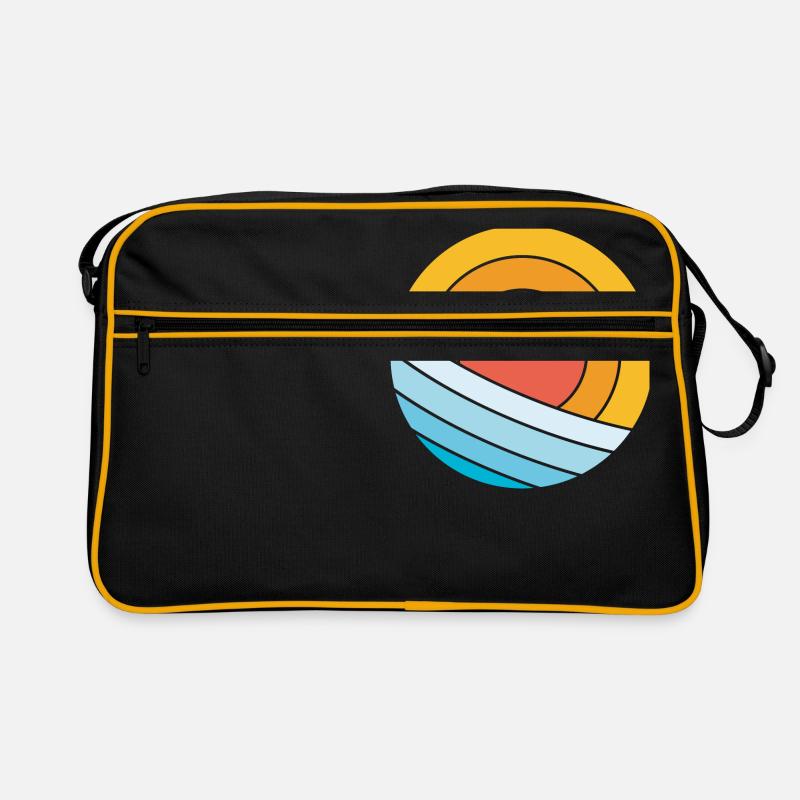 Sonne und Meer - Retro Tasche - Schwarz/Gold