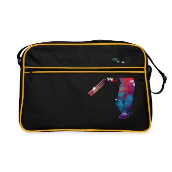 Cricket Sport Kunst #cricket - Retro Tasche - Schwarz/Gold - Vorne