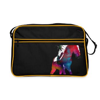 Rider #rider #horse #sport - Retro Bag - black/gold - Front