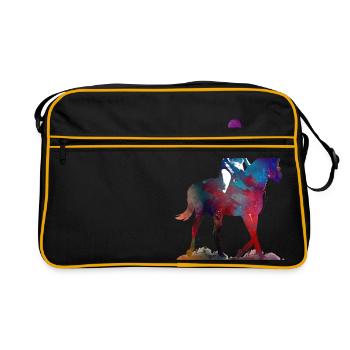 Rider #rider #horse #sport - Retro Bag - black/gold - Front