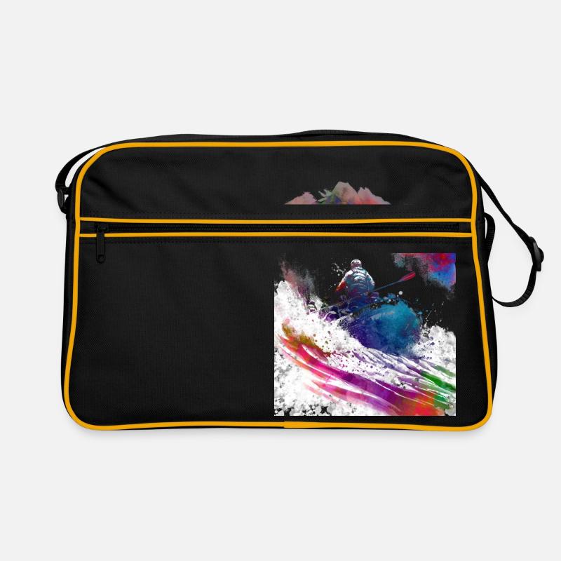 Rafting auf einem Ponton #sport #rafting Retro Tasche
