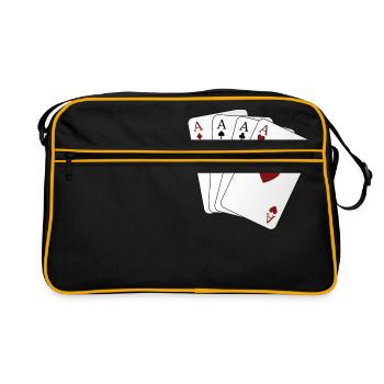As des cartes à jouer - Sac Retro - noir/or - Devant