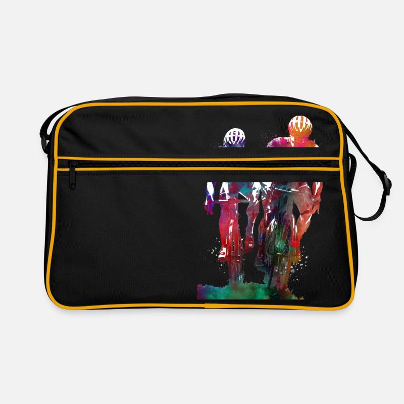 Zwei Radfahrer Sport Kunst Retro Tasche