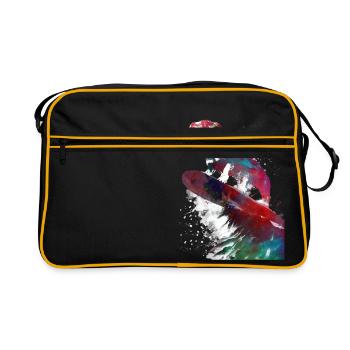Chien de surf #surfer #sport #dog - Sac Retro - noir/or - Devant