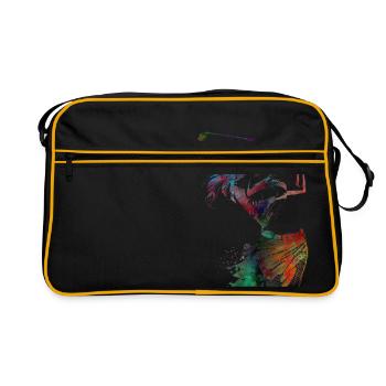 Golf player sport #golf #sport - Retro Bag - black/gold - Front