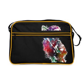 Joueur de crosse #lacrosse de sport - Sac Retro - noir/or - Devant