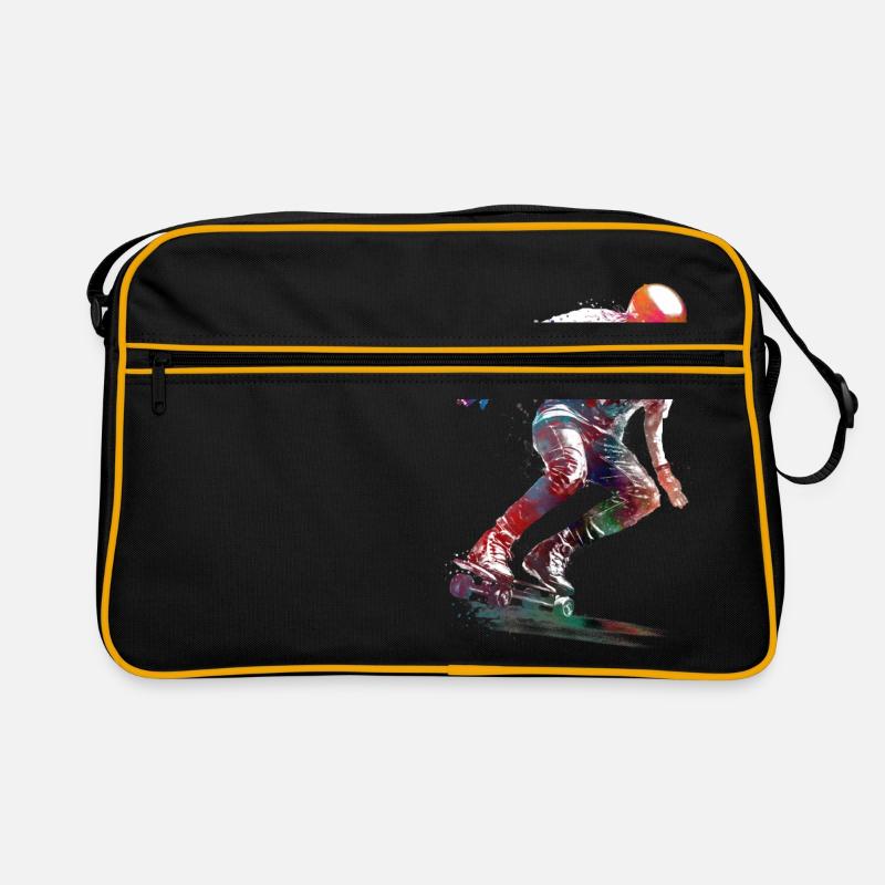 Skateboard #skate #skateboard #sport - Retro Tasche - Schwarz/Gold