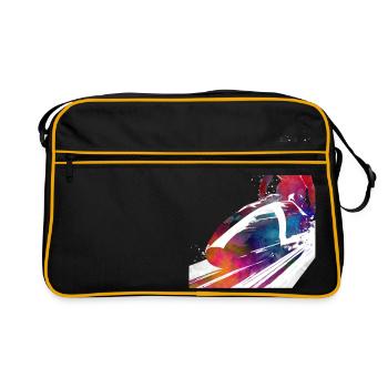 Bobsleigh sport art #bobsleigh #sport - Retro Bag - black/gold - Front