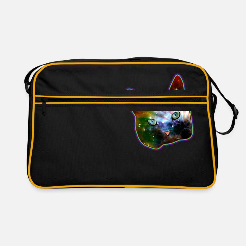 chat chemise, l'espace arc-en-chat Sac Retro