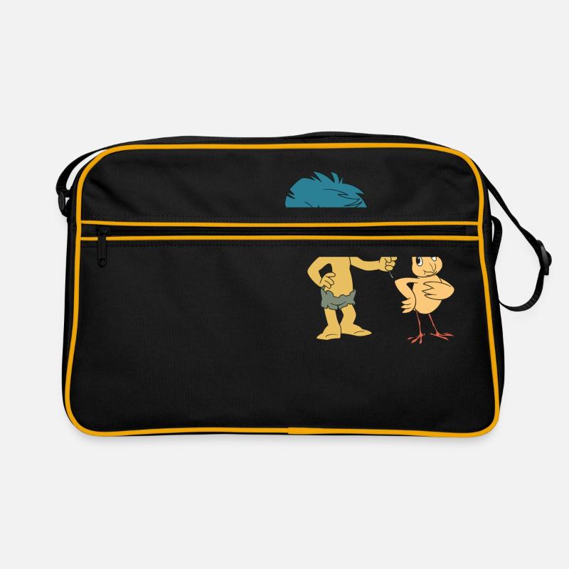 Plumps & Küken Blume - Retro Tasche - Schwarz/Gold